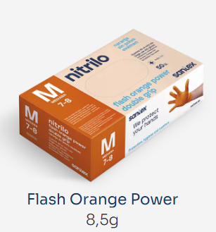 GUANTES NITRILO NARANJA T/G  8,5 GR.